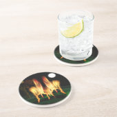 Dessous De Verre En Grès Feu d'incendie (Côté)