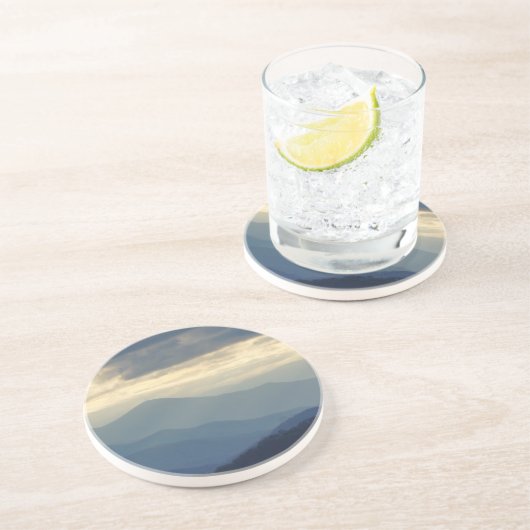 Dessous De Verre En Grès Feu sur la crête bleue (Côté)