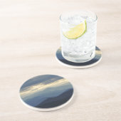 Dessous De Verre En Grès Feu sur la crête bleue (Côté)