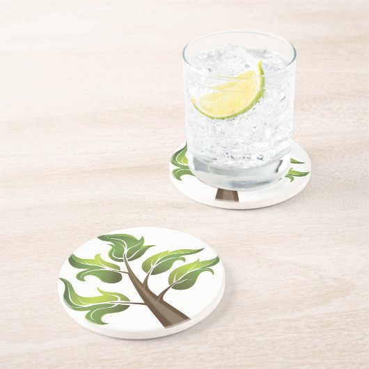 Dessous De Verre En Grès Feuille chic (Côté)