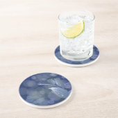 Dessous De Verre En Grès Feuille de Blue Bokeh (Côté)