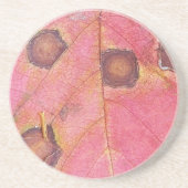 Dessous De Verre En Grès Feuille de chute rouge pointillée Brown (Devant)