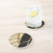 Dessous De Verre En Grès Feuille de musique élégante (Côté)