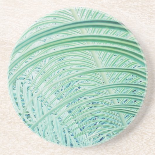 Dessous De Verre En Grès Feuille de palmier de plante verte douce (Devant)