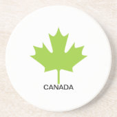 Dessous De Verre En Grès Feuille d'érable verte Canada (Devant)