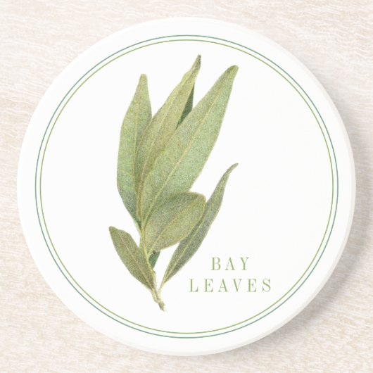 DESSOUS DE VERRE en grès FEUILLE FRESH BAY (+texte (Devant)