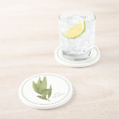 DESSOUS DE VERRE en grès FEUILLE FRESH BAY (+texte (Côté)