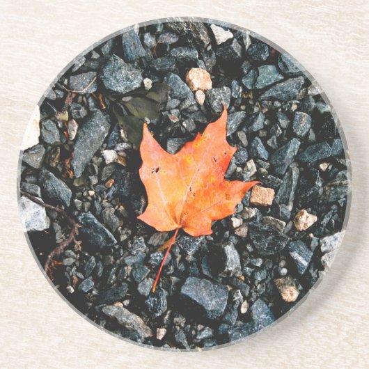 Dessous De Verre En Grès Feuille orange (Devant)