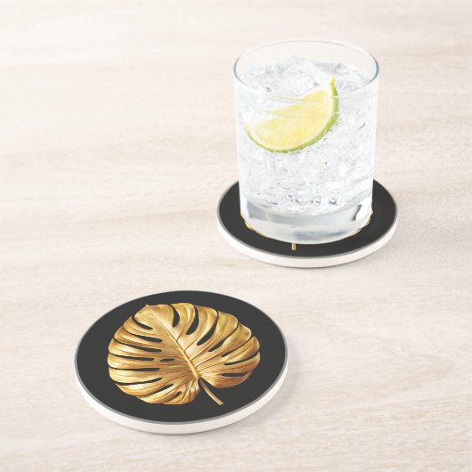 Dessous De Verre En Grès Feuille Premium (Côté)