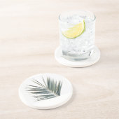 Dessous De Verre En Grès Feuille vert pâle (Côté)