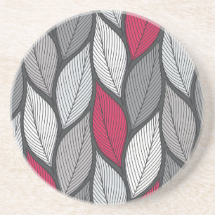 Dessous De Verre En Grès Feuilles colorés : motif sans couture dessiné à la