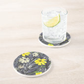 Dessous De Verre En Grès Feuilles d'automne, baies : motif d'aquarelle. (Côté)