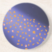 Dessous De Verre En Grès Feuilles d'automne et grès Rose (Devant)