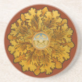 Dessous De Verre En Grès Feuilles de chêne Mabon Equinox (Devant)