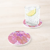 Dessous De Verre En Grès Feuilles de géranium rose (Côté)