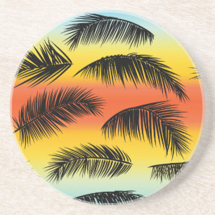 Dessous De Verre En Grès Feuilles de palmiers : motif sans soudure.