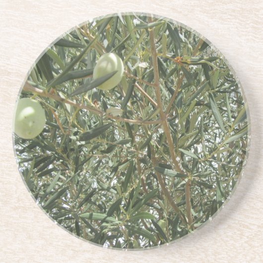 Dessous De Verre En Grès Feuilles d'oliviers (Devant)