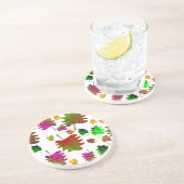 Dessous De Verre En Grès Feuilles drôles aquarelle (Côté)
