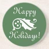 Dessous De Verre En Grès Feuilles et baies vitrées de Noël (Devant)