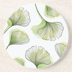 Dessous De Verre En Grès Feuilles Plantes tirés à la main