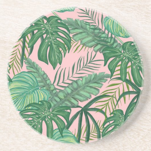 Dessous De Verre En Grès Feuilles tropicaux (Devant)