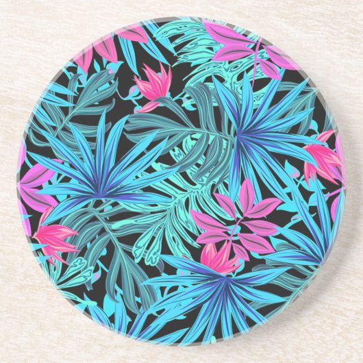Dessous De Verre En Grès Feuilles tropicaux (Devant)