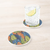 Dessous De Verre En Grès Feuilles tropicaux, motif sans couture fleurie. (Côté)