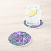 Dessous De Verre En Grès Feuilles violets (Côté)