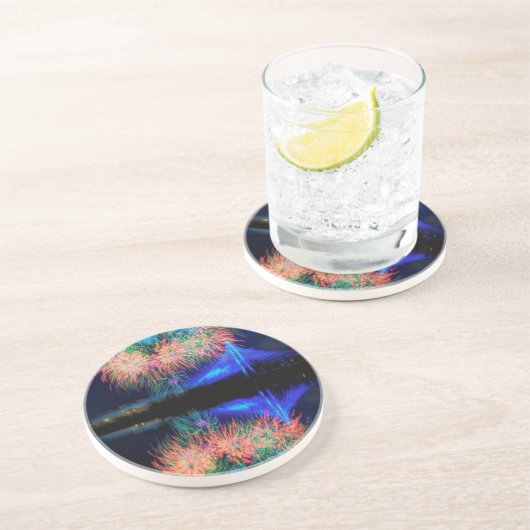 Dessous De Verre En Grès Feux d'artifice (Côté)