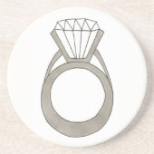 Dessous De Verre En Grès Fiançailles Diamond Bling Fashionista Bride (Devant)