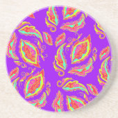 Dessous De Verre En Grès fichezazzle Néon Paisley (Devant)