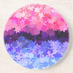 Dessous De Verre En Grès Fière Omnisexualité Groovy Boho Excentrique Floral