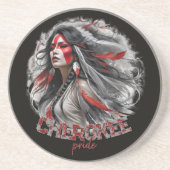Dessous De Verre En Grès Fierté de Cherokee (Devant)