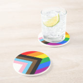 Dessous De Verre En Grès Fierté de progrès LGBTQ+ (Côté)