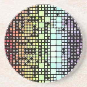 Dessous De Verre En Grès Fierté Neurogenre Géométrique Groovy Funky Rétro