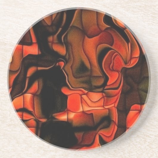 Dessous De Verre En Grès Fiery Jigsaw (Devant)