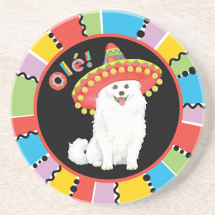 Dessous De Verre En Grès Fiesta American Eskimo Chien