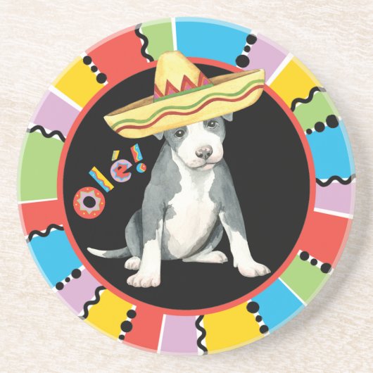 Dessous De Verre En Grès Fiesta Pit Bull Terrier (Devant)