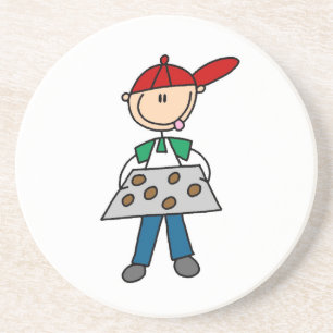 Dessous De Verre En Grès Figure à bâtonnets faisant cuire des biscuits