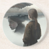 Dessous De Verre En Grès Fille avec des nuages (Devant)