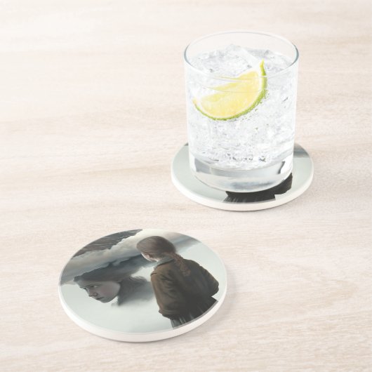 Dessous De Verre En Grès Fille avec des nuages (Côté)