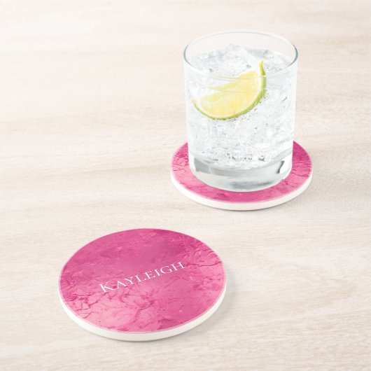 Dessous De Verre En Grès Fille chic glamour rose Anniversaire (Côté)