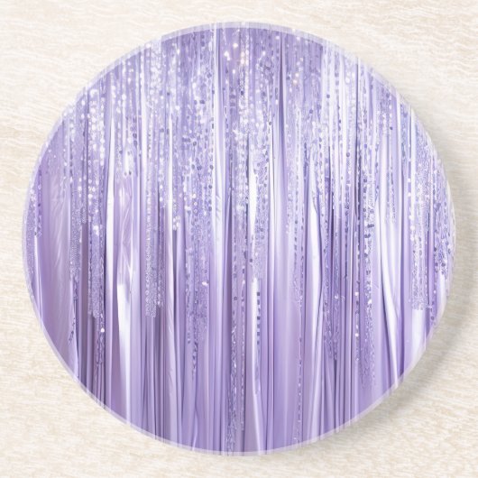 Dessous De Verre En Grès Fille Lavande Violet Glam Tinsel Grilles (Devant)