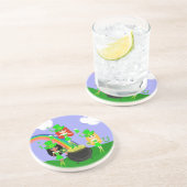 Dessous De Verre En Grès Fille Leprechauns Arc en ciel et Pot d'or (Côté)