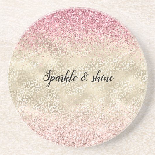 Dessous De Verre En Grès Fille Parties scintillant rose Glam Gold Glitz Emp (Devant)