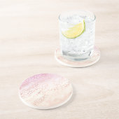 Dessous De Verre En Grès Fille rose Peach Glam Empreinte de léopard Ombre T (Côté)