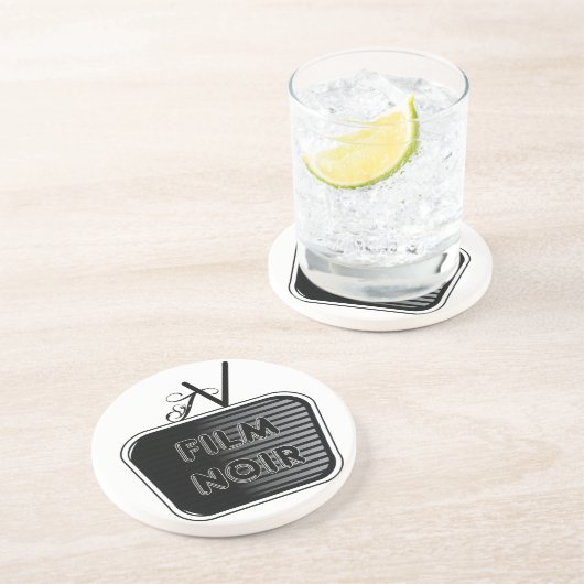 Dessous De Verre En Grès Film Noir (Côté)