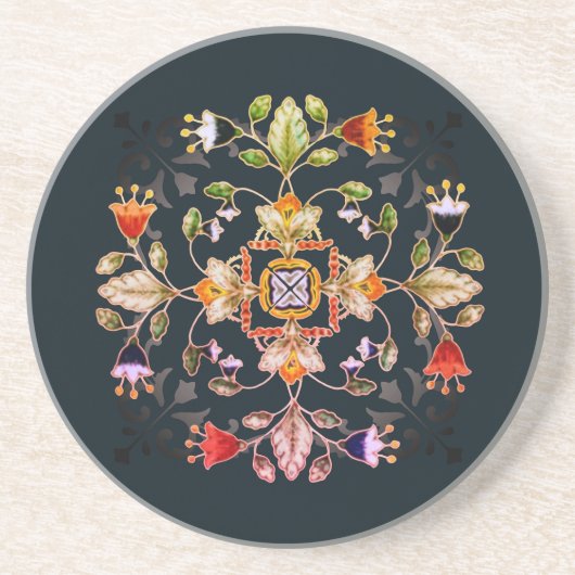 Dessous de verre en grès - Fiori Dark (Devant)