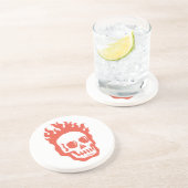Dessous De Verre En Grès Fire Skull (Côté)