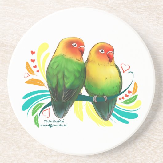 Dessous De Verre En Grès Fischer Lovebirds (Devant)
